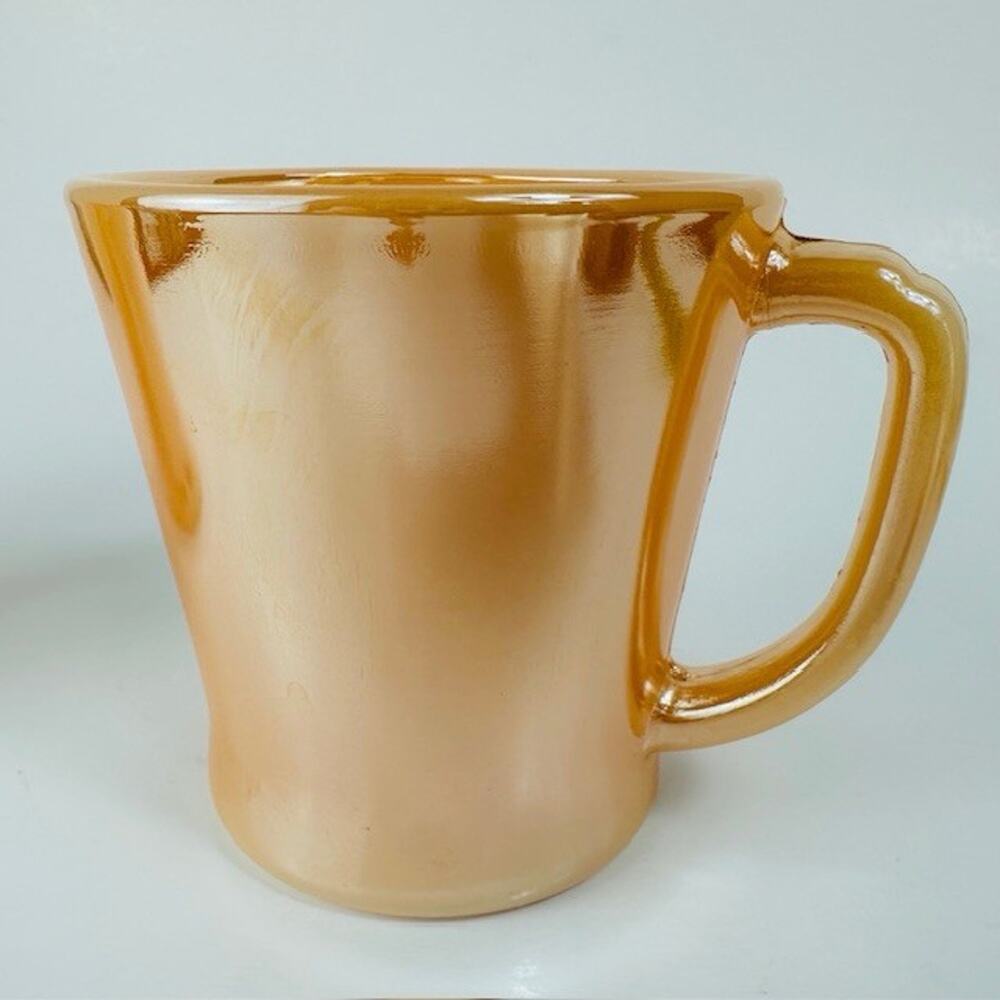 Anchor Hocking Fire King 2 Peach/Orange Lustre Mug/Cup D Handle Iridescent VTG - Picture 14 of 16